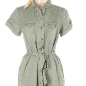 C&C Distressed Green Shirtdress